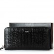 Чоловічий гаманець Classic із шкіри Croco DR. BOND MS-41CR1 black