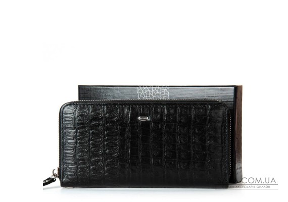 Чоловічий гаманець Classic із шкіри Croco DR. BOND MS-41CR1 black