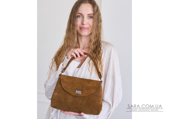 Жіноча замшева сумка Sakura карамельна WeLassie