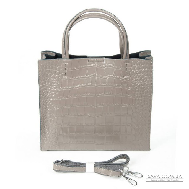 Сумка Шкіряна Жіноча Класична ALEX RAI 1564 grey croco Сумка Шкіряна Жіноча Класична ALEX RAI 1564 grey croco