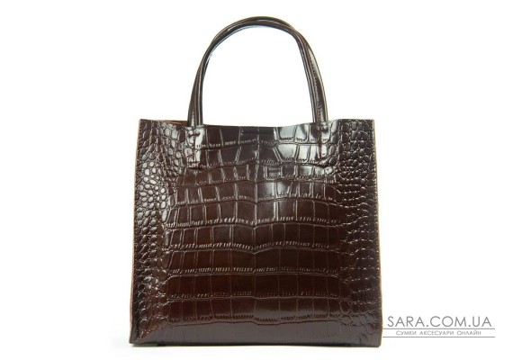 Сумка Шкіряна Жіноча Класична ALEX RAI 1564 brown croco