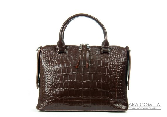 Сумка Шкіряна Жіноча Класична ALEX RAI 8542 brown croco