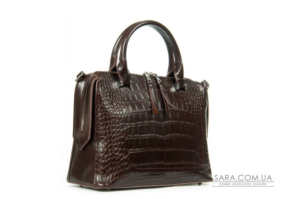 Сумка Шкіряна Жіноча Класична ALEX RAI 8542 brown croco
