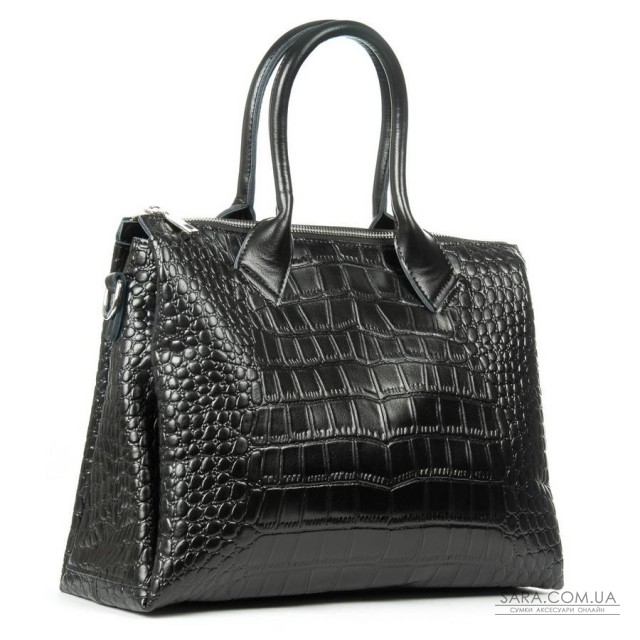 Сумка Шкіряна Жіноча Класична ALEX RAI 1561 black croco Сумка Шкіряна Жіноча Класична ALEX RAI 1561 black croco