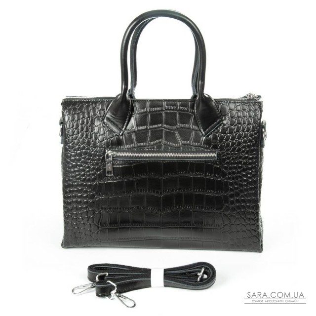 Сумка Шкіряна Жіноча Класична ALEX RAI 1561 black croco Сумка Шкіряна Жіноча Класична ALEX RAI 1561 black croco