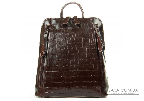 Сумка Шкіряна Жіноча Рюкзак ALEX RAI 8629 brown croco