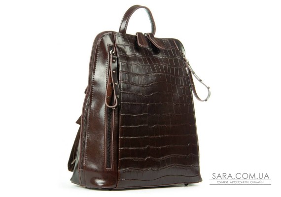 Сумка Шкіряна Жіноча Рюкзак ALEX RAI 8629 brown croco