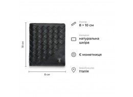 Компактний гаманець із натуральної телячої шкіри Tony Perotti 21054_1 (12071 nero) Чорний