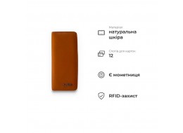 Жіночий гаманець з RFID-захистом із гладкої матової натуральної телячої шкіри Tony Perotti 21100_1 (2701z+rfid arancio) Помаранчевий