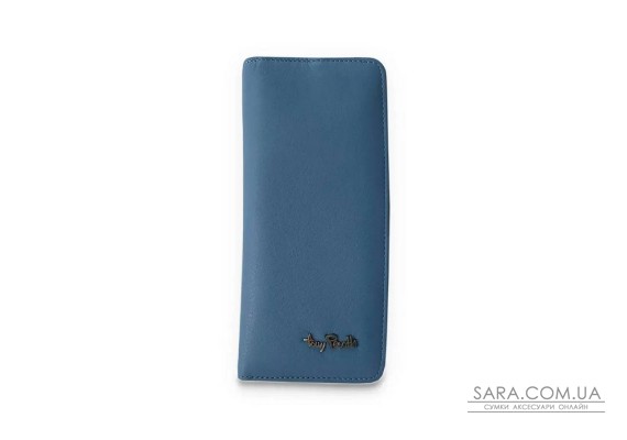 Жіночий гаманець з RFID-захистом із гладкої матової натуральної телячої шкіри Tony Perotti 21110_1 (2701z+rfid baby) Блакитний