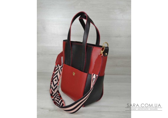 Молодежная женская сумка Милана черная с красным WeLassie
