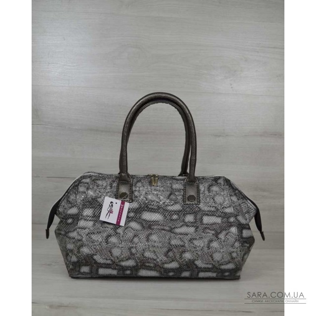 Класична жіноча сумка Олівія сіра змія WeLassie дешево Класична жіноча сумка Олівія сіра змія WeLassie дешево