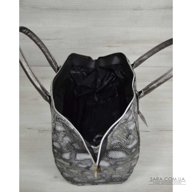 Класична жіноча сумка Олівія сіра змія WeLassie дешево Класична жіноча сумка Олівія сіра змія WeLassie дешево