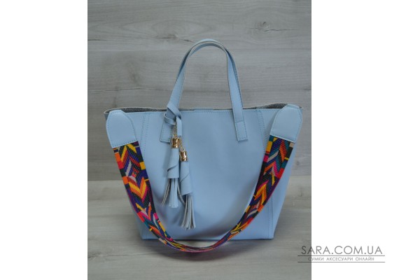 Женская сумка из эко-кожи два в одном голубого цвета WeLassie