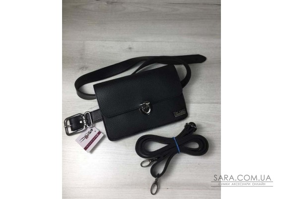 Женская сумка на пояс- клатч Арья черного цвета WeLassie