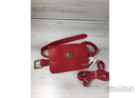 Женская сумка на пояс- клатч Арья красного цвета WeLassie