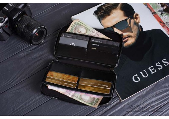 "Чоловічий гаманець на блискавці" BLACK