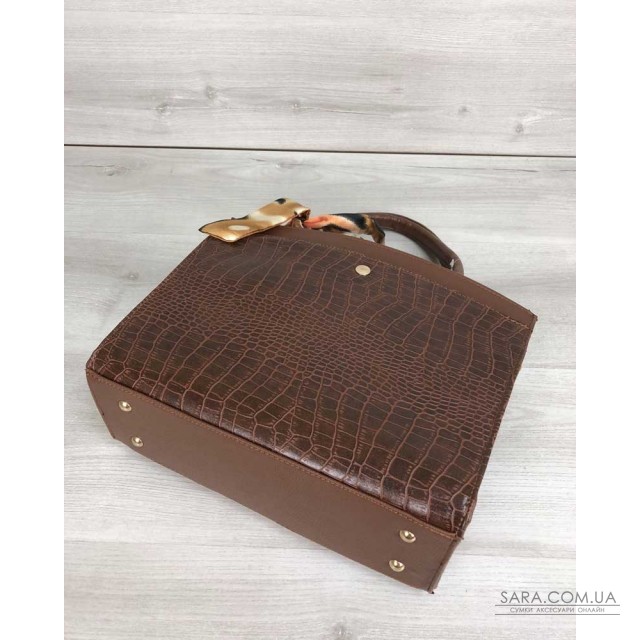 Класична жіноча сумка Бьянка рудого кольору зі вставкою рудий крокодил WeLassie дешево Класична жіноча сумка Бьянка рудого кольору зі вставкою рудий крокодил WeLassie дешево