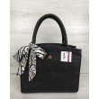 Класична жіноча сумка Бьянка чорна рептилія WeLassie