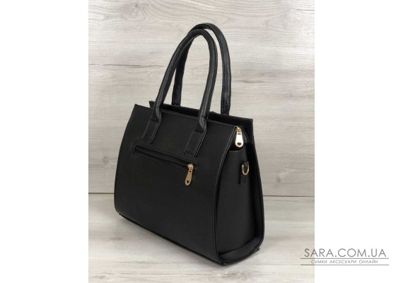 Каркасная женская сумка Селин черного цвета со вставкой черный замш WeLassie