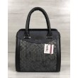 Каркасная женская сумка Эбби черного цвета со вставками серебро WeLassie
