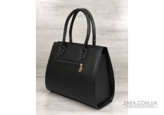 Жіноча сумка Бочонок чорна рептилія WeLassie