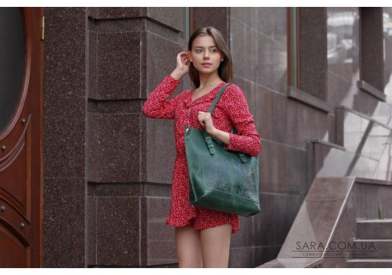 Сумка кожаная Print Green 909077 Babak