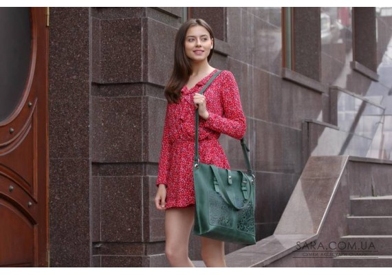 Сумка кожаная Print Green 909077 Babak