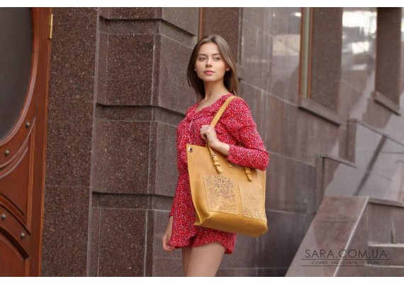 Сумка кожаная Print Camel 909079 Babak