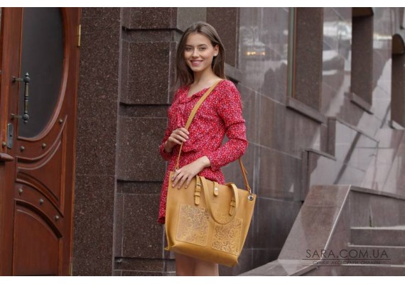 Сумка кожаная Print Camel 909079 Babak