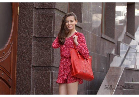 Сумка кожаная Print Red 909078 Babak