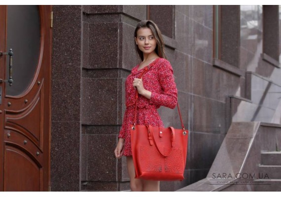 Сумка кожаная Print Red 909078 Babak