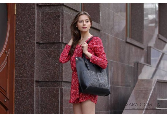 Сумка кожаная Print Black 909076 Babak