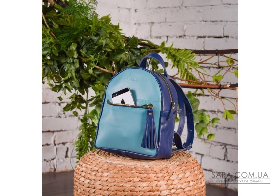 Рюкзак кожаный Milashka Синий/Голубой 917098/92 Babak