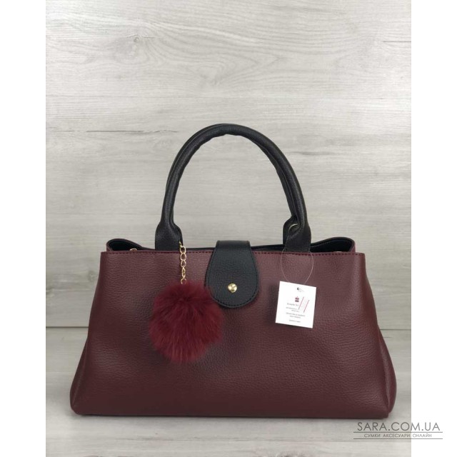 Молодежная сумка "Альба" бордового с черным цвета WeLassie дешево Молодежная сумка "Альба" бордового с черным цвета WeLassie дешево