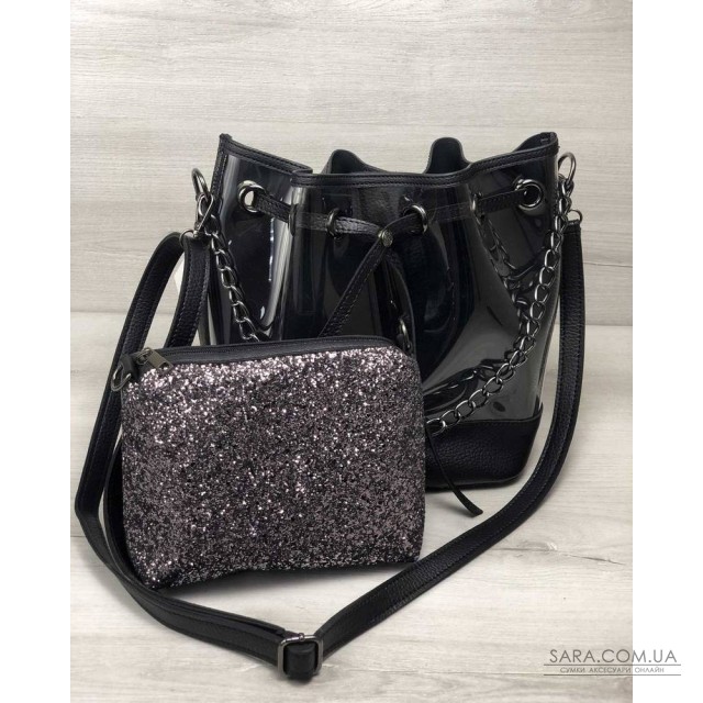 2в1 Молодіжна сумка Люверс силікон з чорним WeLassie дешево 2в1 Молодіжна сумка Люверс силікон з чорним WeLassie дешево