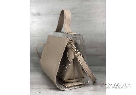 2в1 Молодіжна сумка Еріка бежевого кольору з силіконом (прозора) WeLassie