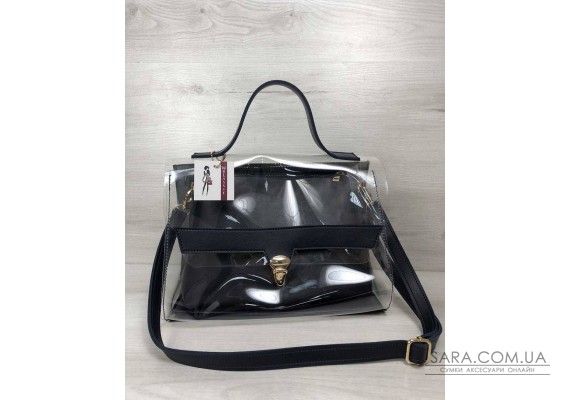 2в1 Молодіжна сумка Еріка темно синього кольору з силіконом (прозора) WeLassie