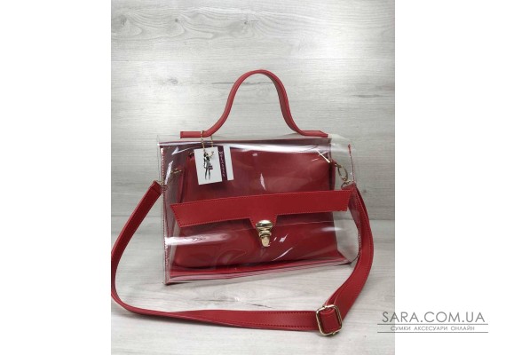 2в1 Молодіжна сумка Еріка червоного кольору з силіконом (прозора) WeLassie