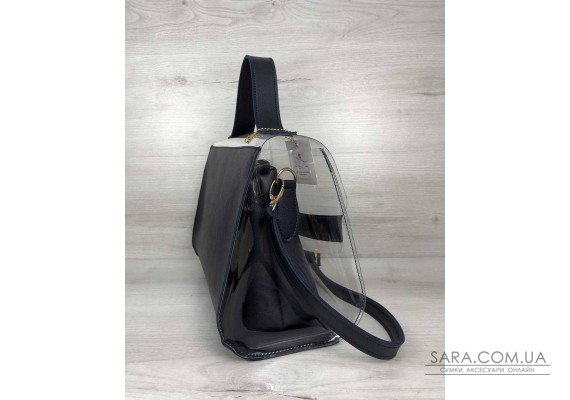 2в1 Молодіжна сумка Еріка темно синього кольору з силіконом (прозора) WeLassie