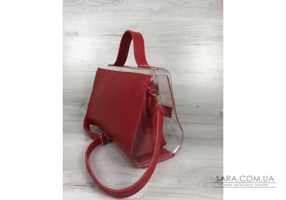 2в1 Молодіжна сумка Еріка червоного кольору з силіконом (прозора) WeLassie