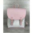 Молодіжний силіконовий рюкзак рожевого кольору з косметичкою біла рептилія WeLassie