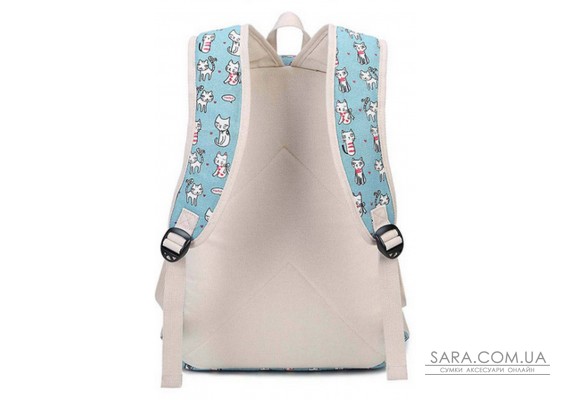Рюкзак молодіжний Кошенята Блакитний Набір 3в1