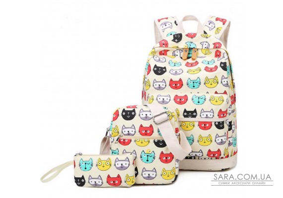 Рюкзак молодіжний Кошенята Набір 3 в 1