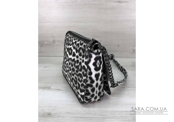 Стильна сумка Rika чорно-білий леопард WeLassie