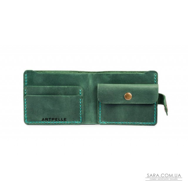Кожаный женский кошелек Compact зеленый Art Pelle Кожаный женский кошелек Compact зеленый Art Pelle