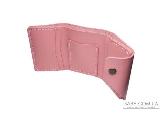 Кожаный женский кошелек Triple розовый Art Pelle