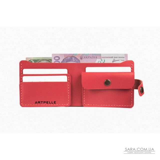 Кожаный женский кошелек Compact красный Art Pelle Кожаный женский кошелек Compact красный Art Pelle