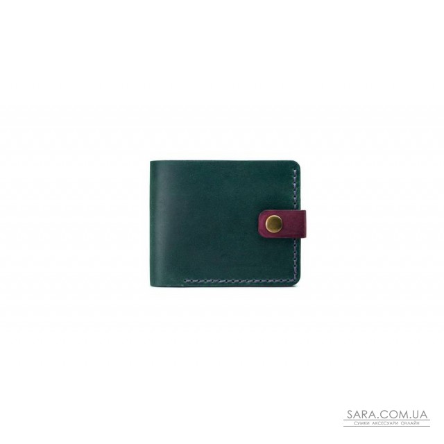 Кожаный женский кошелек Compact зеленый-марсала Art Pelle Кожаный женский кошелек Compact зеленый-марсала Art Pelle