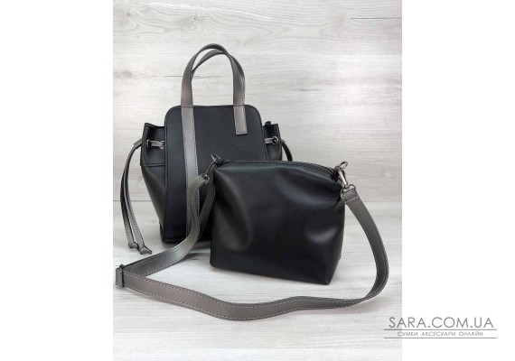 Сумка з косметичкою Alex чорна WeLassie